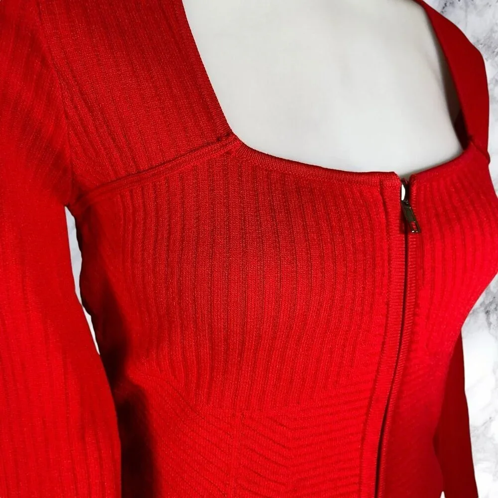 ALL THE WAYS Victoria Bustier Crop Top in Red